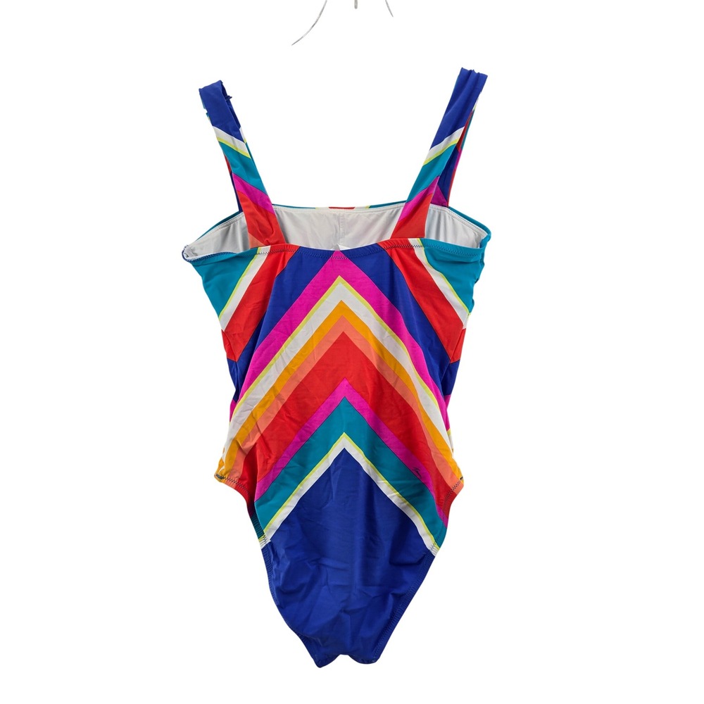Trina Turk Sunset Chevron One Piece Swimsuit Multi Color Striped Womens 12 - Picture 5 of 11